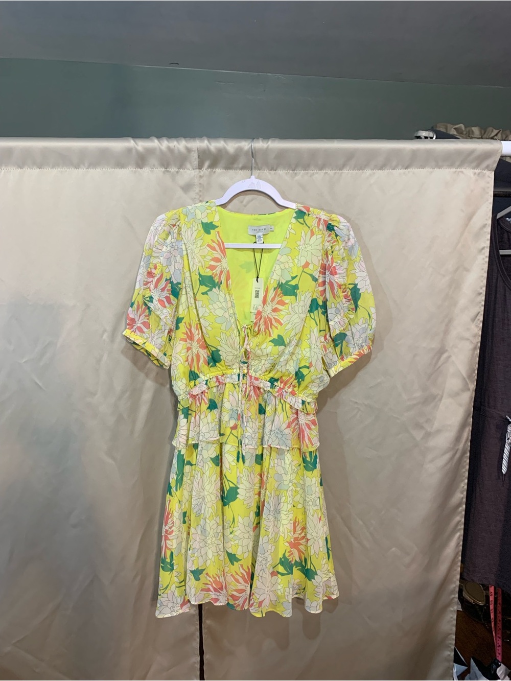 Ted Baker Yellow Floral Mini Dress